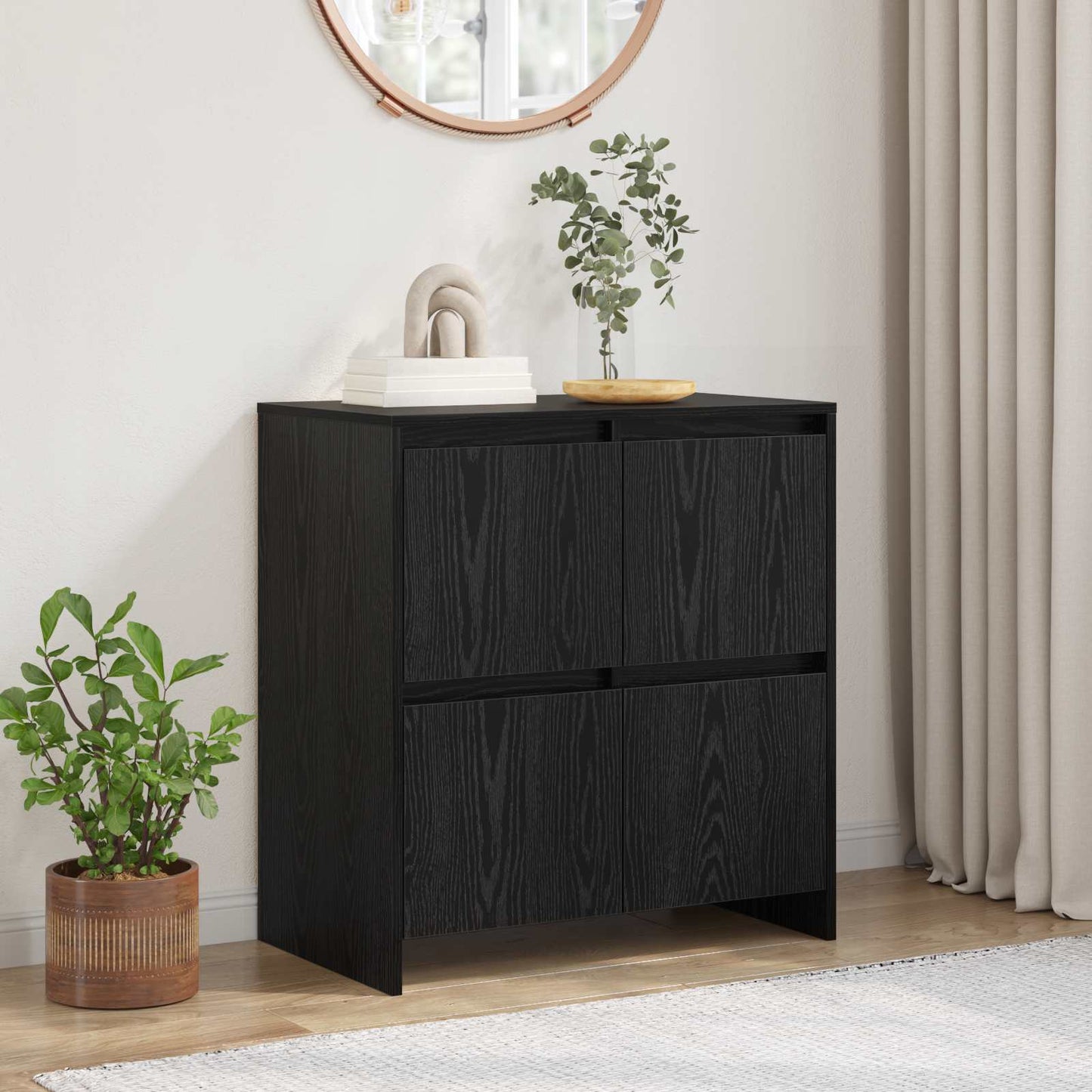 vidaXL Sideboard Black Oak 70 x 41 x 75 cm Engineered Wood 1