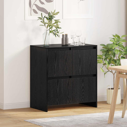 vidaXL Sideboard Black Oak 70 x 41 x 75 cm Engineered Wood 4