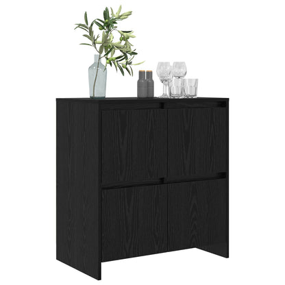 vidaXL Sideboard Black Oak 70 x 41 x 75 cm Engineered Wood 3