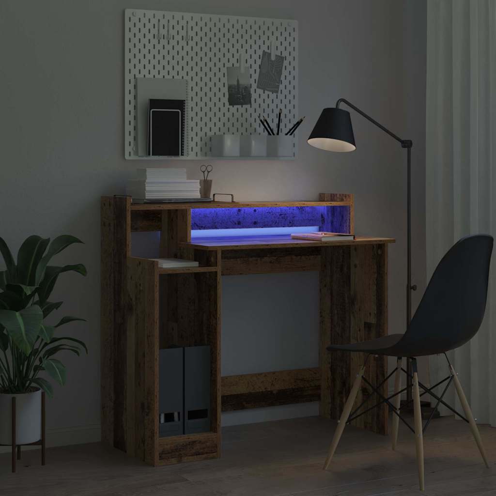 vidaXL Desk Old Wood 97 x 45 x 90 cm Engineered Wood 6