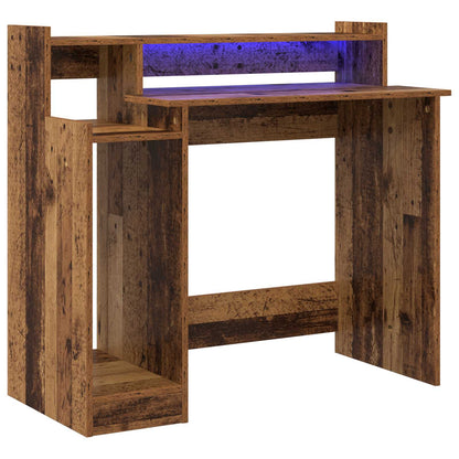 vidaXL Desk Old Wood 97 x 45 x 90 cm Engineered Wood 2