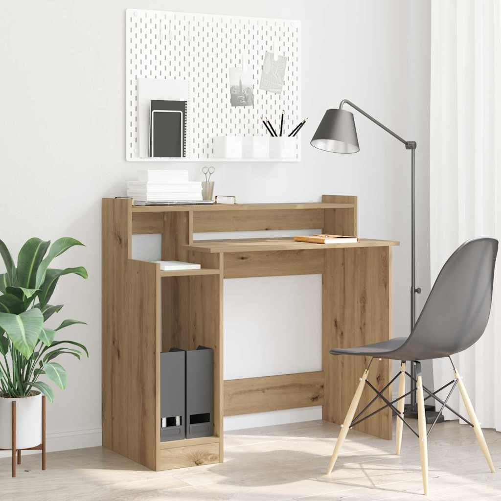 vidaXL Desk Artisan Oak 97 x 45 x 90 cm Engineered Wood 1