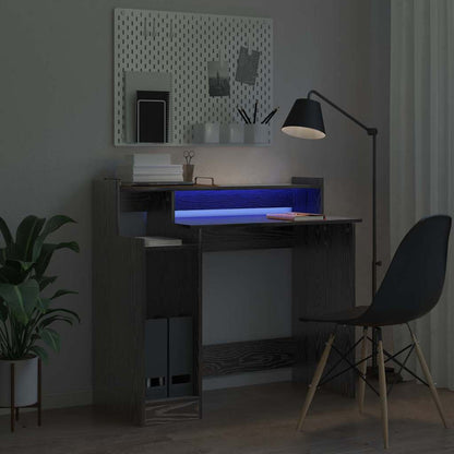 vidaXL Desk Black Oak 97 x 45 x 90 cm Engineered Wood 6