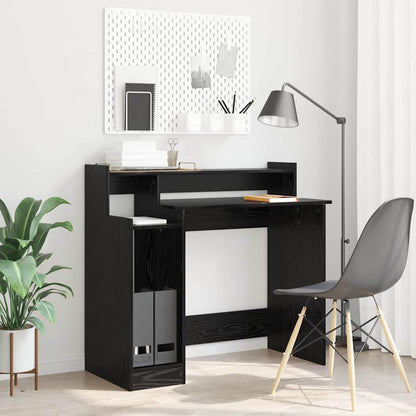 vidaXL Desk Black Oak 97 x 45 x 90 cm Engineered Wood 1
