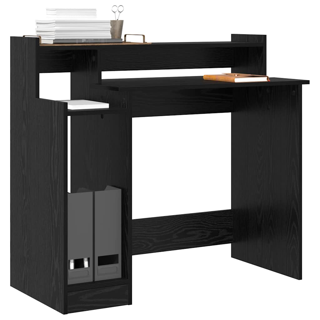 vidaXL Desk Black Oak 97 x 45 x 90 cm Engineered Wood 3