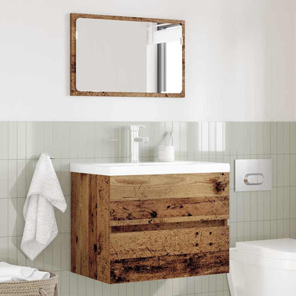 vidaXL Bathroom Furniture Set 2 pcs Old Wood Engineered Wood and Metal 4