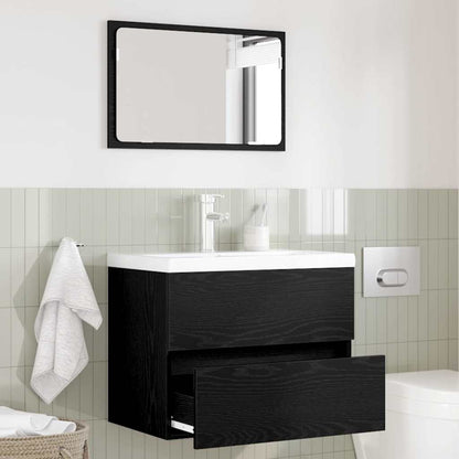 vidaXL Bathroom Furniture Set 2 pcs Black Oak 1