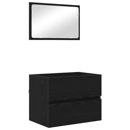 vidaXL Bathroom Furniture Set 2 pcs Black Oak 2