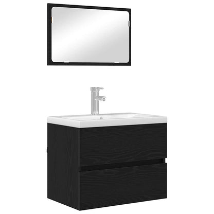 vidaXL Bathroom Furniture Set 2 pcs Black Oak 3
