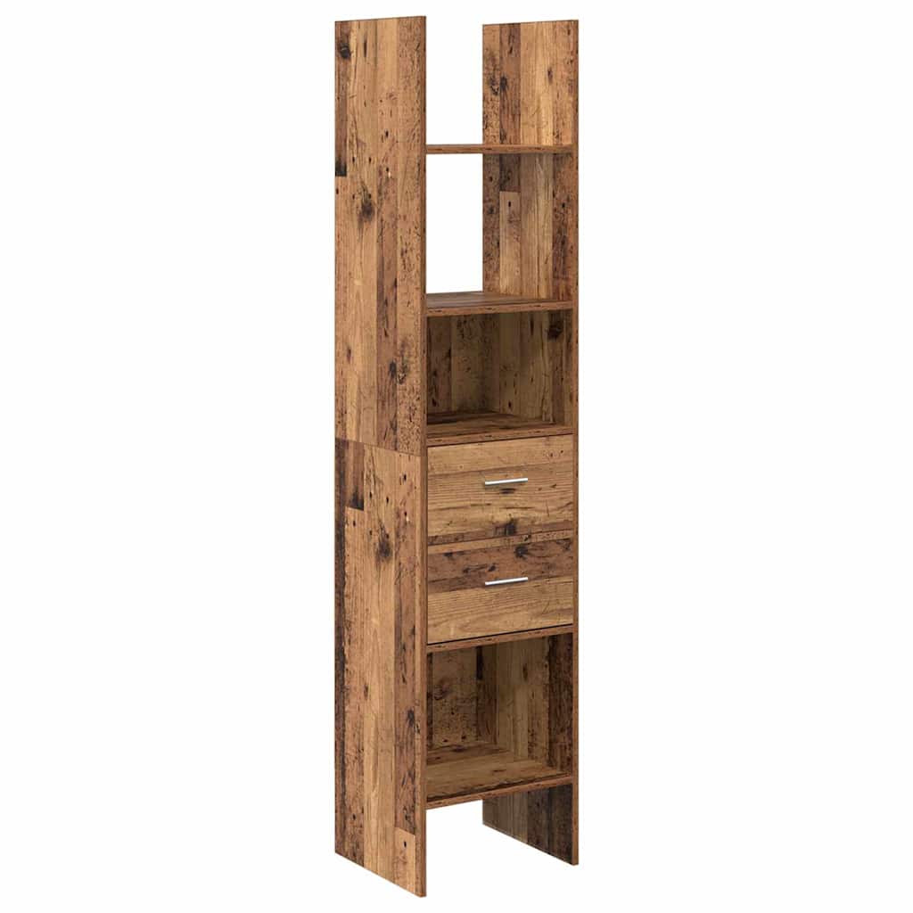 vidaXL Book Cabinet 2-Tier 40 x 35 x 180 cm Engineered Wood Old wood 2