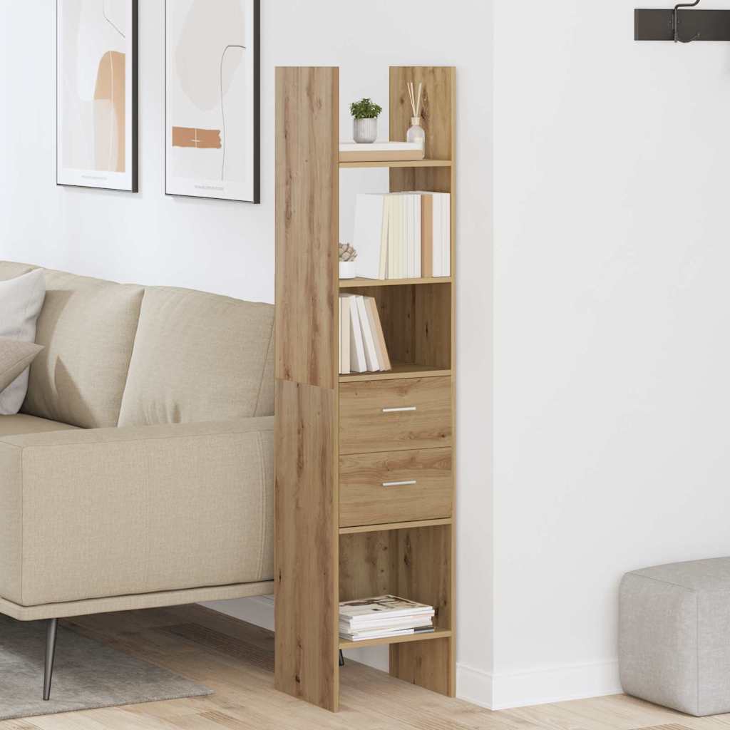 vidaXL Book Cabinet 2-Tier 40 x 35 x 180 cm Engineered Wood 4