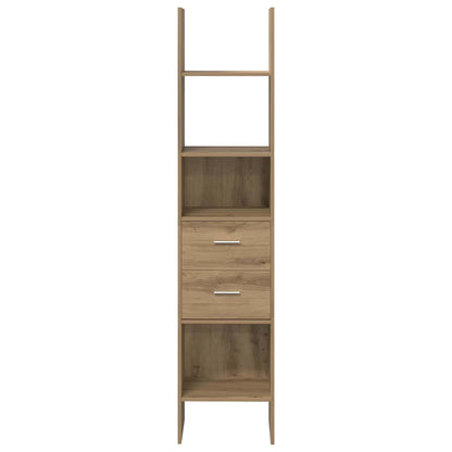 vidaXL Book Cabinet 2-Tier 40 x 35 x 180 cm Engineered Wood 6
