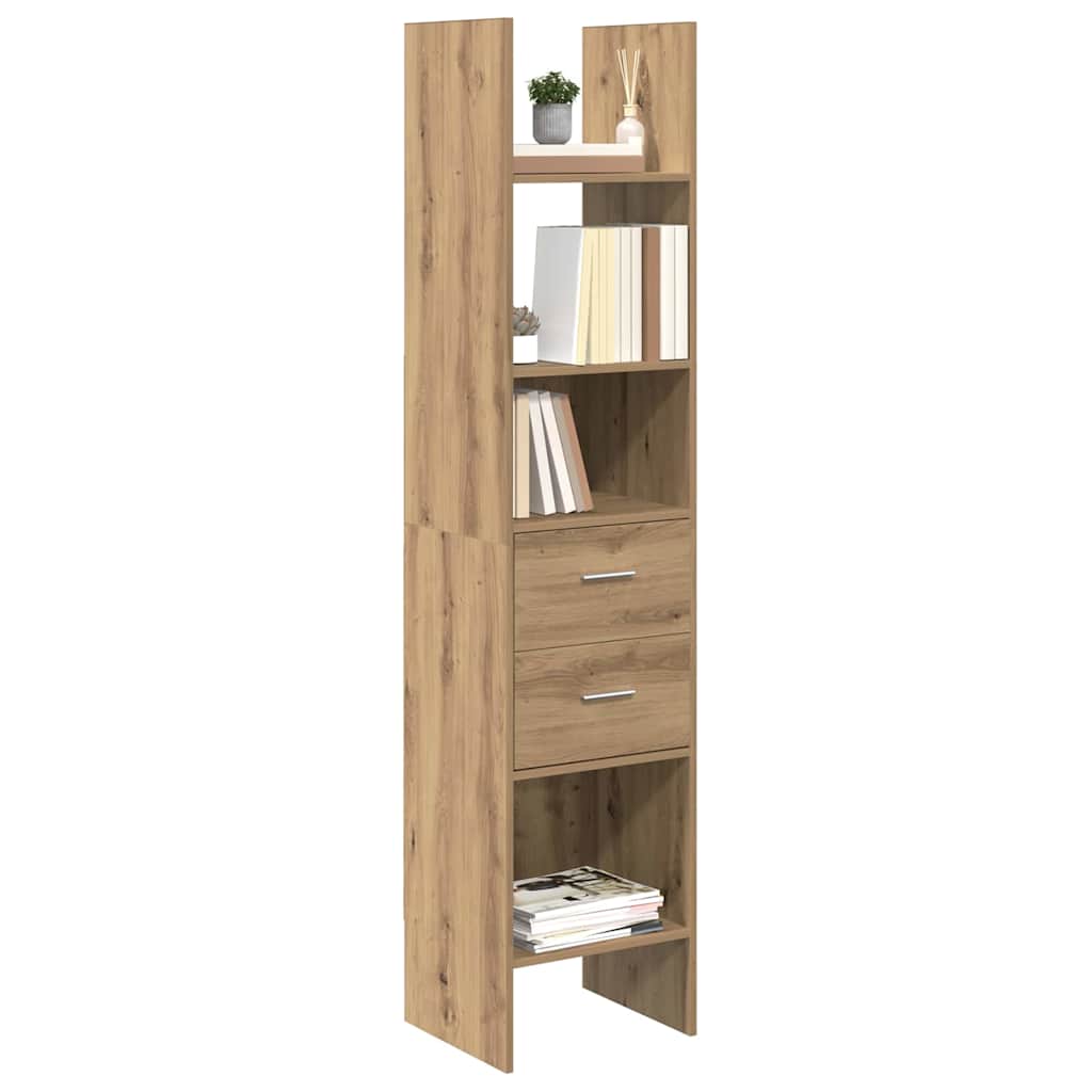 vidaXL Book Cabinet 2-Tier 40 x 35 x 180 cm Engineered Wood 3
