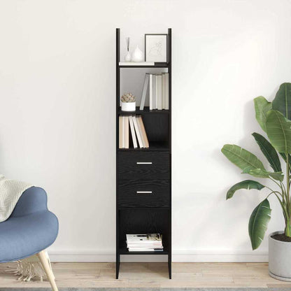 vidaXL Book Cabinet 2-Tier 40 x 35 x 180 cm Engineered Wood Black oak 1