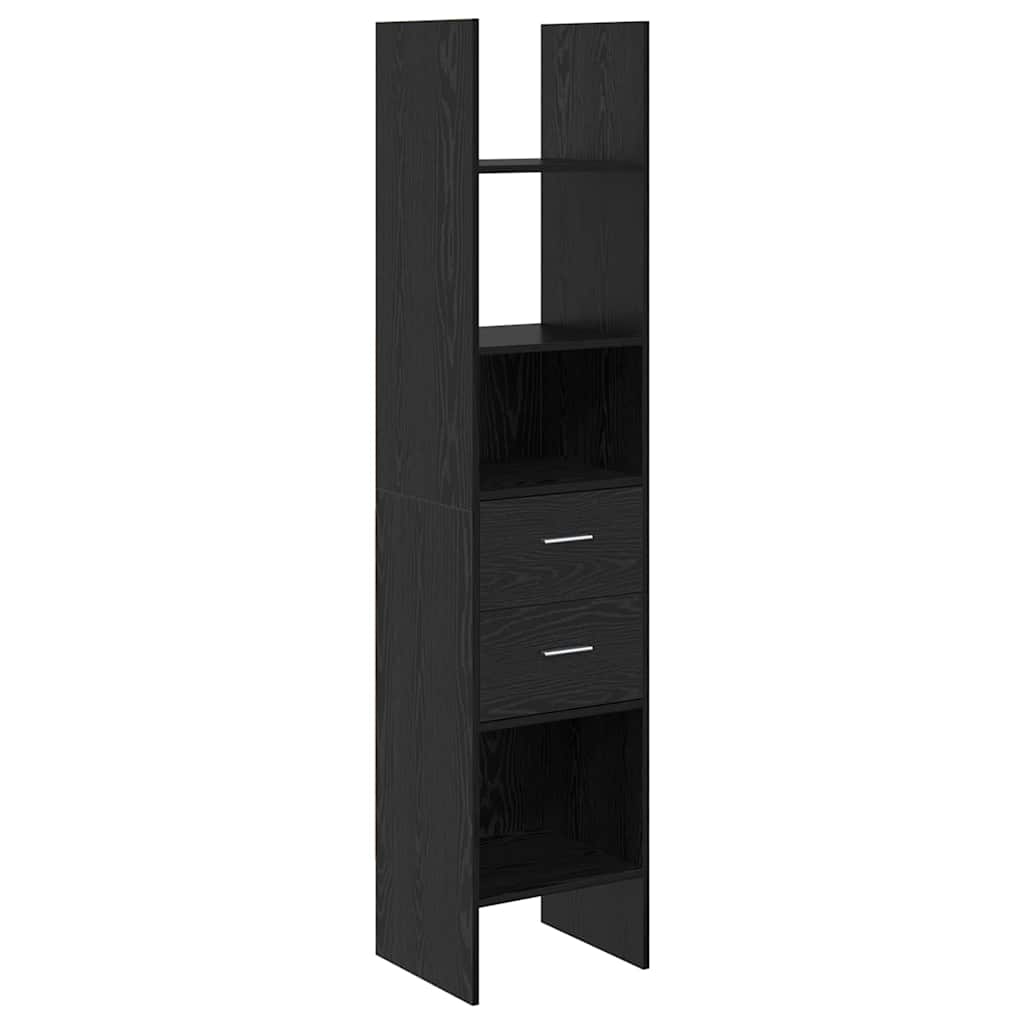 vidaXL Book Cabinet 2-Tier 40 x 35 x 180 cm Engineered Wood Black oak 2