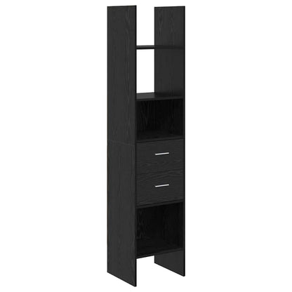 vidaXL Book Cabinet 2-Tier 40 x 35 x 180 cm Engineered Wood Black oak 2