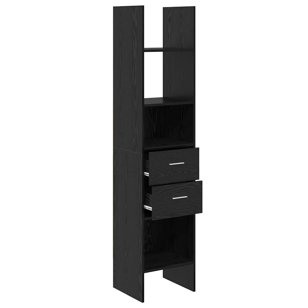 vidaXL Book Cabinet 2-Tier 40 x 35 x 180 cm Engineered Wood Black oak 5
