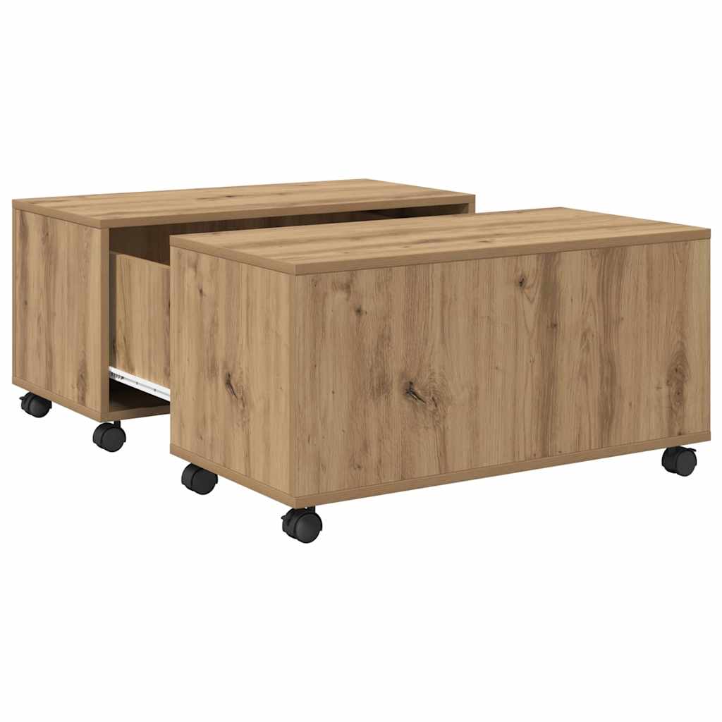 Coffee Table 75x75x38 cm Engineered Wood Artisan oak
