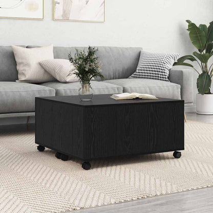 vidaXL Coffee Table Black Oak 75 x 75 x 38 cm Engineered Wood 1