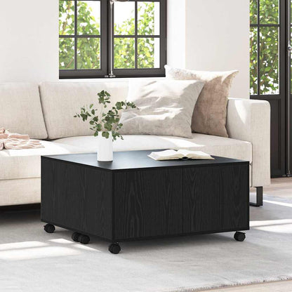 vidaXL Coffee Table Black Oak 75 x 75 x 38 cm Engineered Wood 4