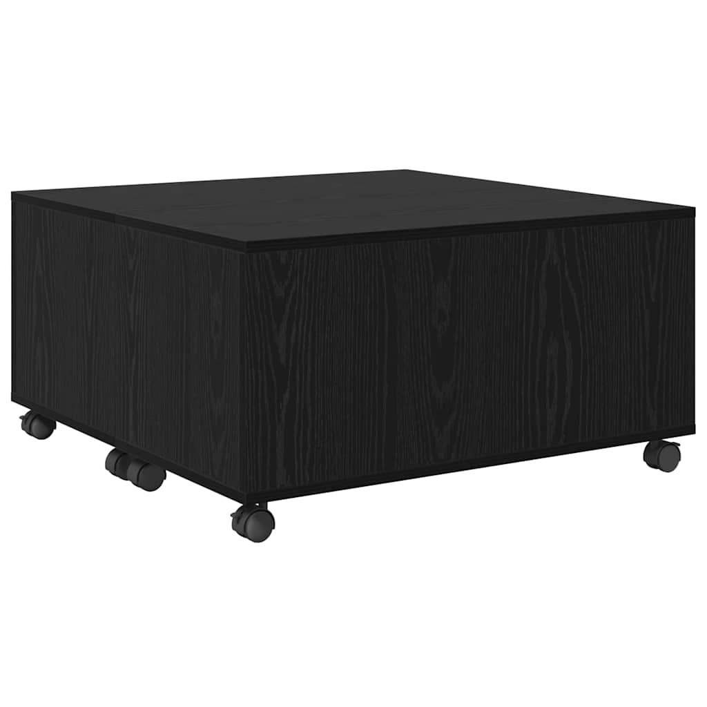 vidaXL Coffee Table Black Oak 75 x 75 x 38 cm Engineered Wood 5