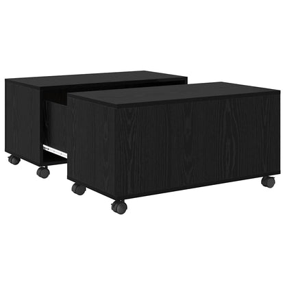 vidaXL Coffee Table Black Oak 75 x 75 x 38 cm Engineered Wood 2