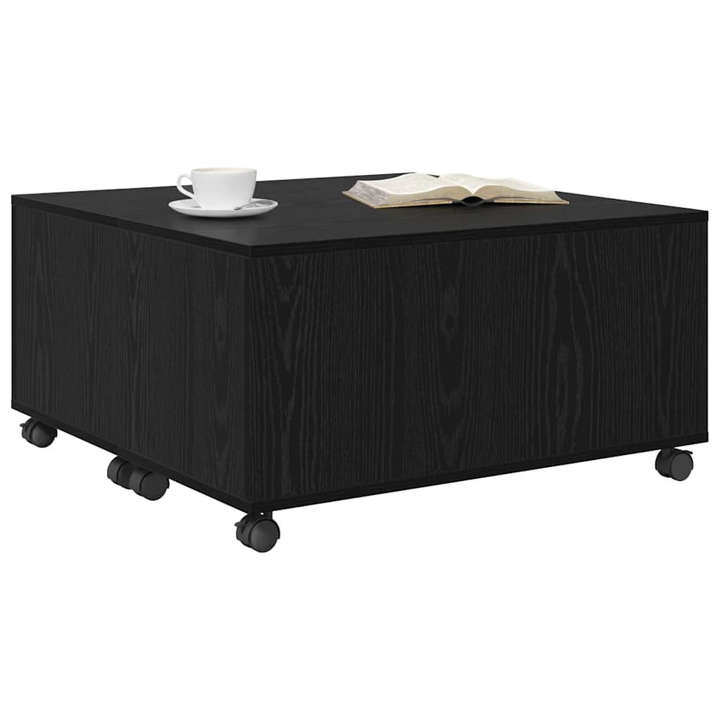 vidaXL Coffee Table Black Oak 75 x 75 x 38 cm Engineered Wood 3