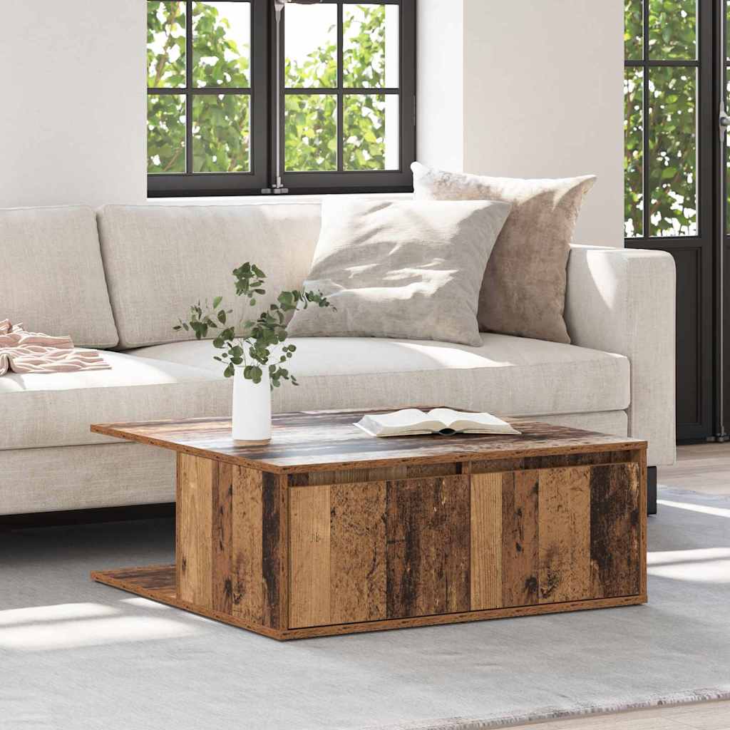 vidaXL Coffee Table Old wood 80 x 80 x 31 cm Engineered Wood 4