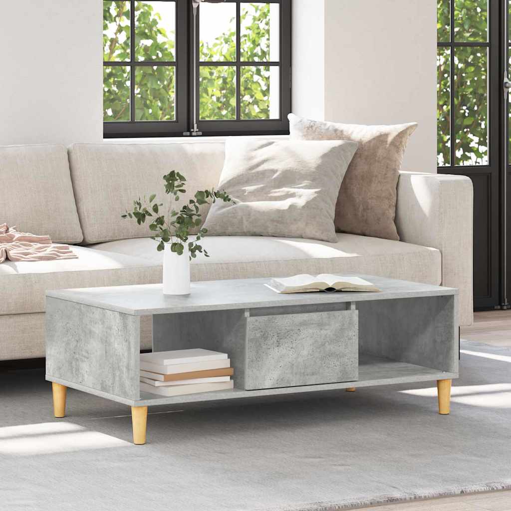 vidaXL Coffee Table Concrete Grey 102 x 55 x 35 cm Engineered Wood 4
