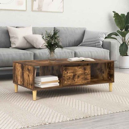vidaXL Coffee Table Smoked Oak 102 x 55 x 35 cm Engineered Wood 1