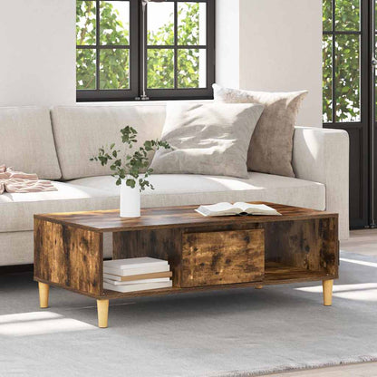 vidaXL Coffee Table Smoked Oak 102 x 55 x 35 cm Engineered Wood 4