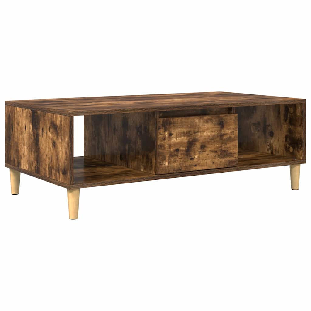 vidaXL Coffee Table Smoked Oak 102 x 55 x 35 cm Engineered Wood 2