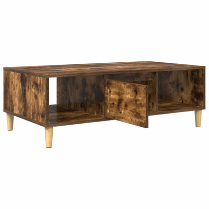 vidaXL Coffee Table Smoked Oak 102 x 55 x 35 cm Engineered Wood 5