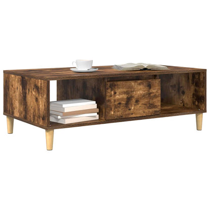 vidaXL Coffee Table Smoked Oak 102 x 55 x 35 cm Engineered Wood 3