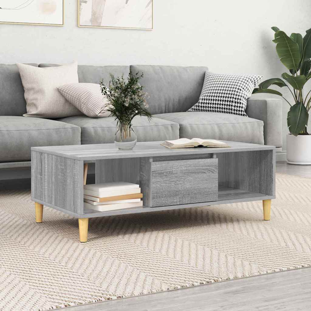 vidaXL Coffee Table Grey Sonoma 102 x 55 x 35 cm Engineered Wood 1