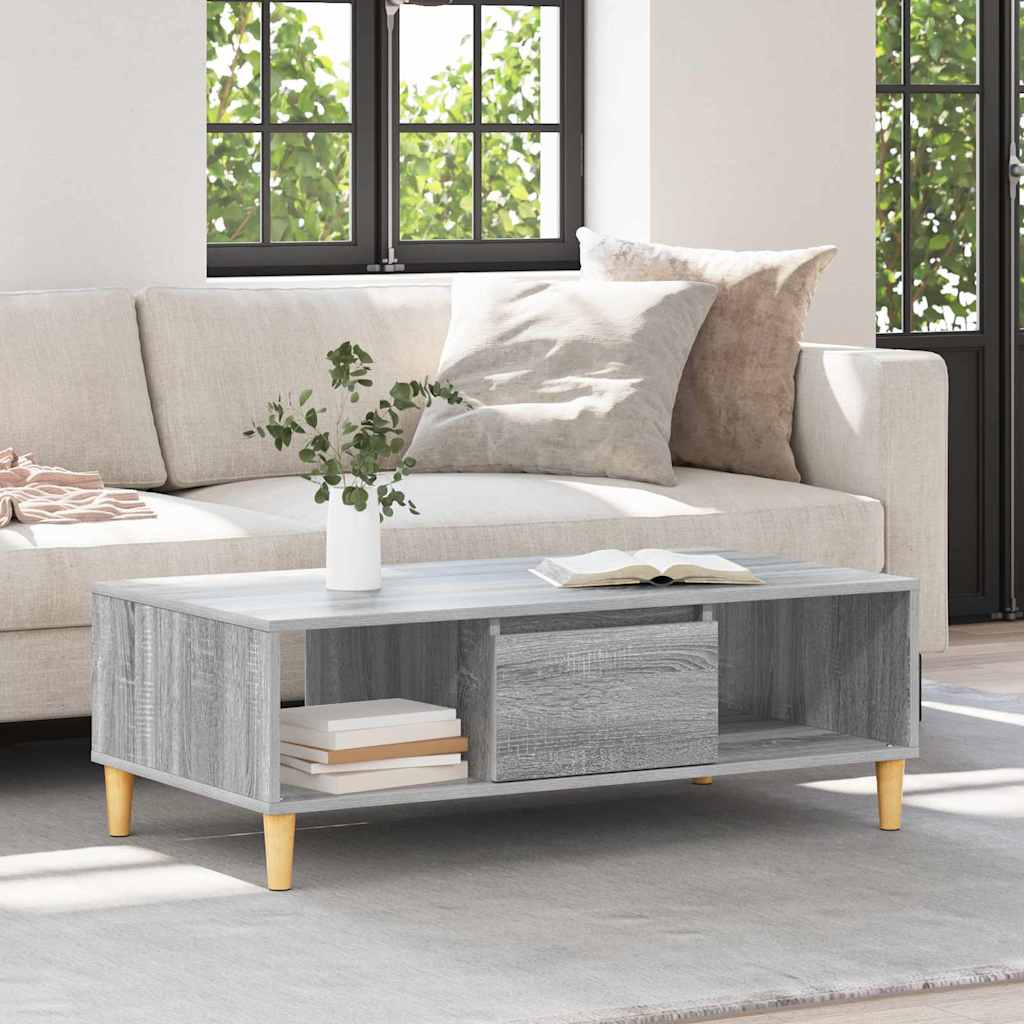 vidaXL Coffee Table Grey Sonoma 102 x 55 x 35 cm Engineered Wood 4