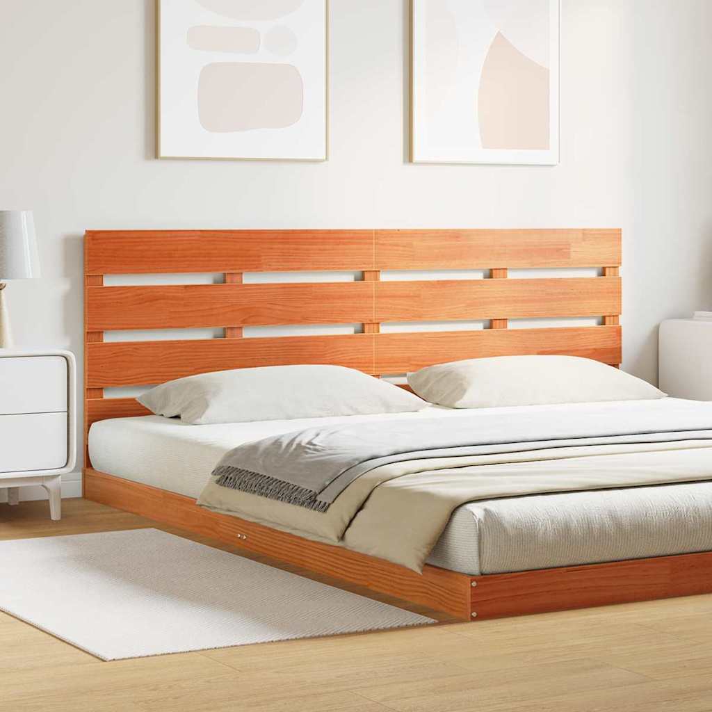 vidaXL Headboard Wax Brown 200.5 x 3 x 80 cm Solid Pine Wood 3