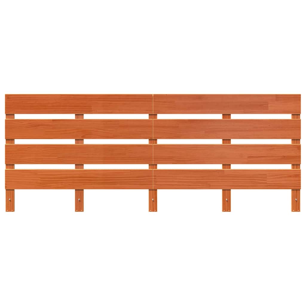 vidaXL Headboard Wax Brown 200.5 x 3 x 80 cm Solid Pine Wood 4