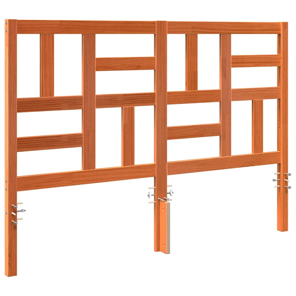 vidaXL Bed Headboard Wax Brown 145.5 x 4 x 104 cm Solid Pine Wood 2
