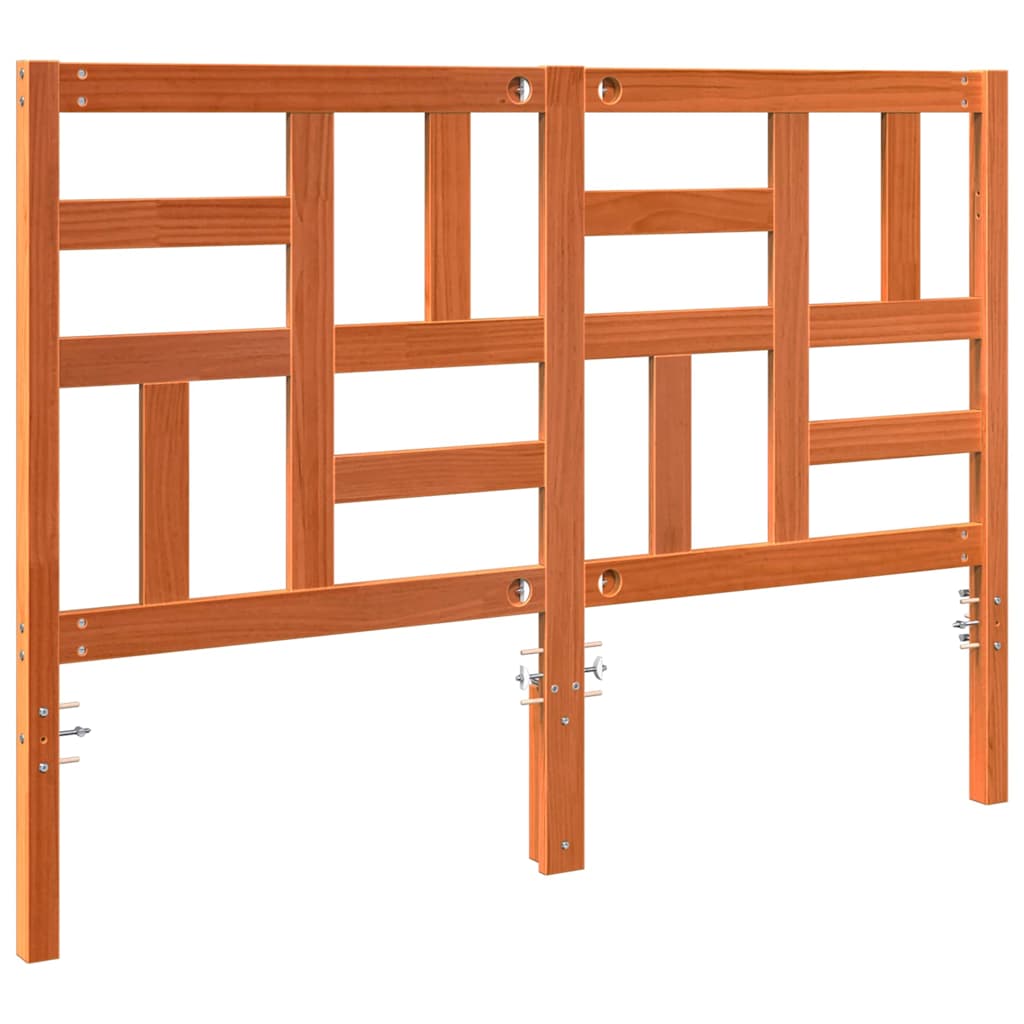 vidaXL Bed Headboard Wax Brown 145.5 x 4 x 104 cm Solid Pine Wood 6