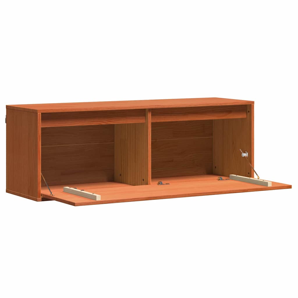vidaXL Wall Cabinet Wax Brown 100 x 30 x 35 cm Solid Pine Wood 5