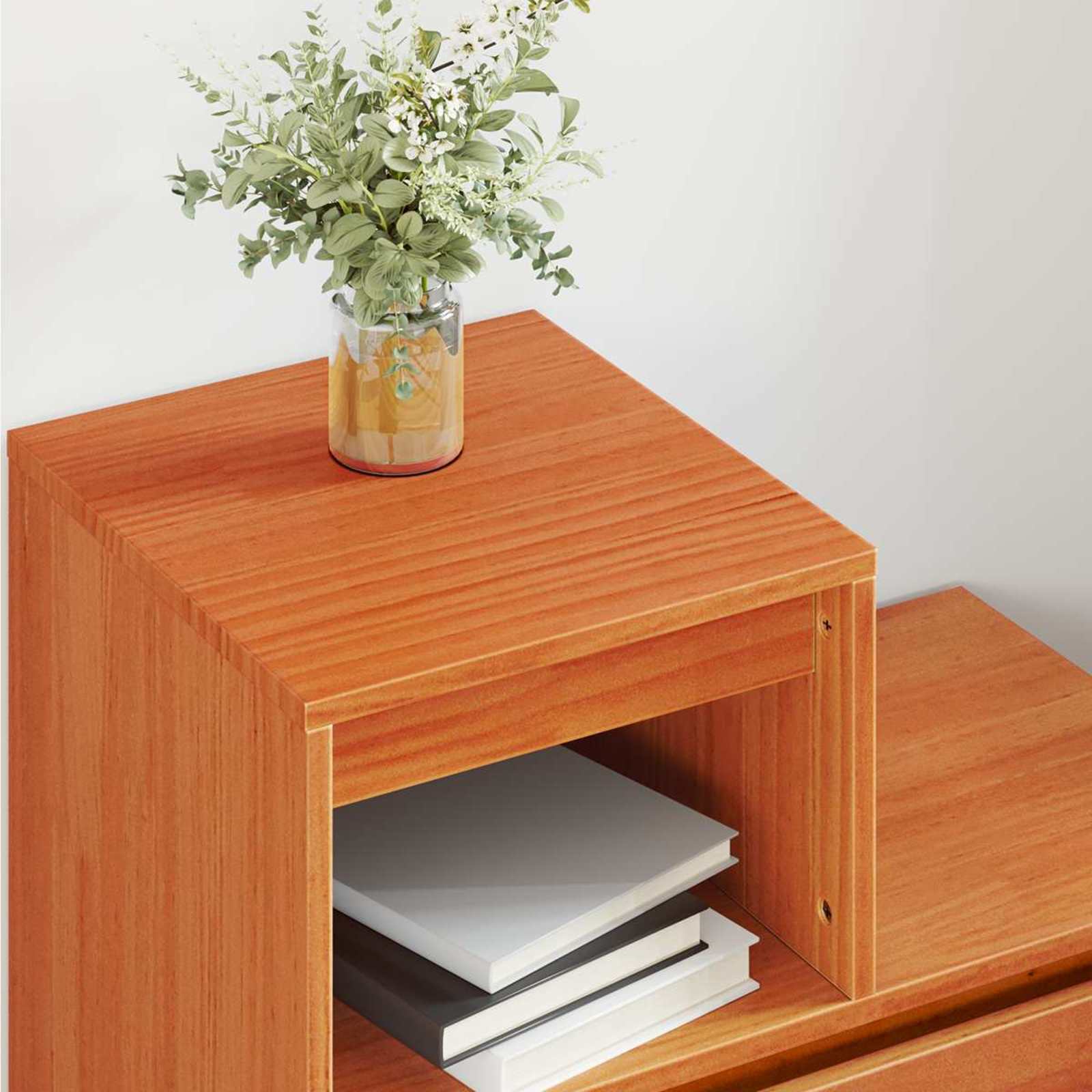 vidaXL Bedside Cabinet Wax Brown 60 x 34 x 51 cm Engineered Wood 4