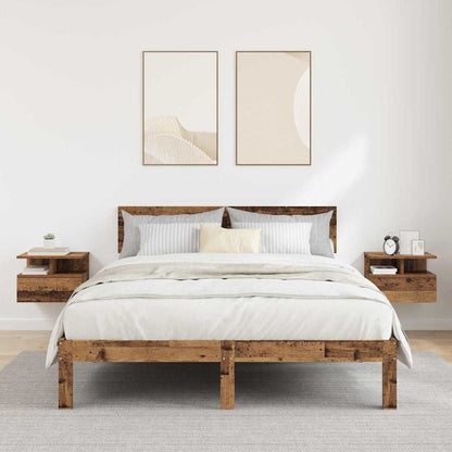 vidaXL Floating Nightstand 2 pcs Old Wood 40 x 31 x 28 cm 1