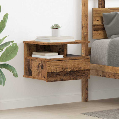 vidaXL Floating Nightstand 2 pcs Old Wood 40 x 31 x 28 cm 4