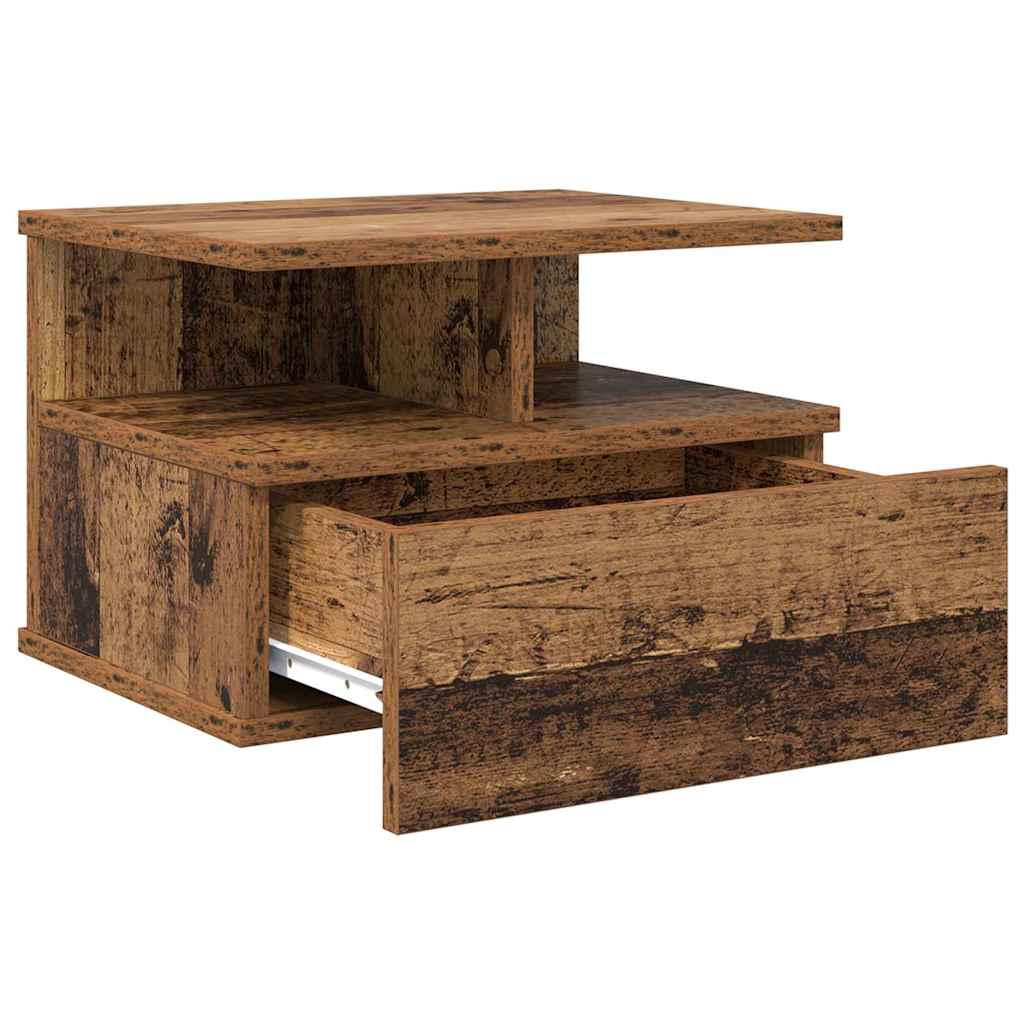 vidaXL Floating Nightstand 2 pcs Old Wood 40 x 31 x 28 cm 5