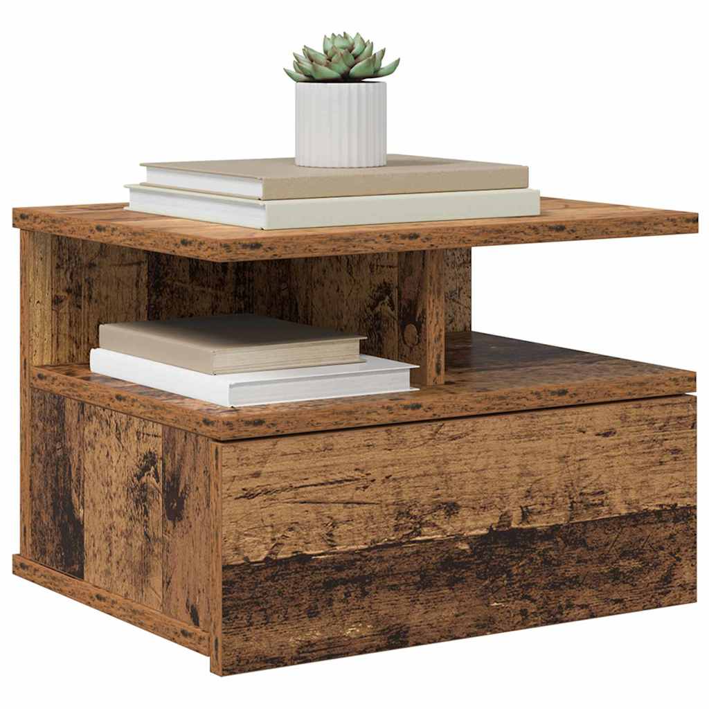 vidaXL Floating Nightstand 2 pcs Old Wood 40 x 31 x 28 cm 3