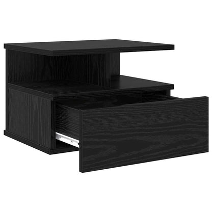 vidaXL Floating Nightstand 2 pcs Black Oak 40 x 31 x 28 cm 5