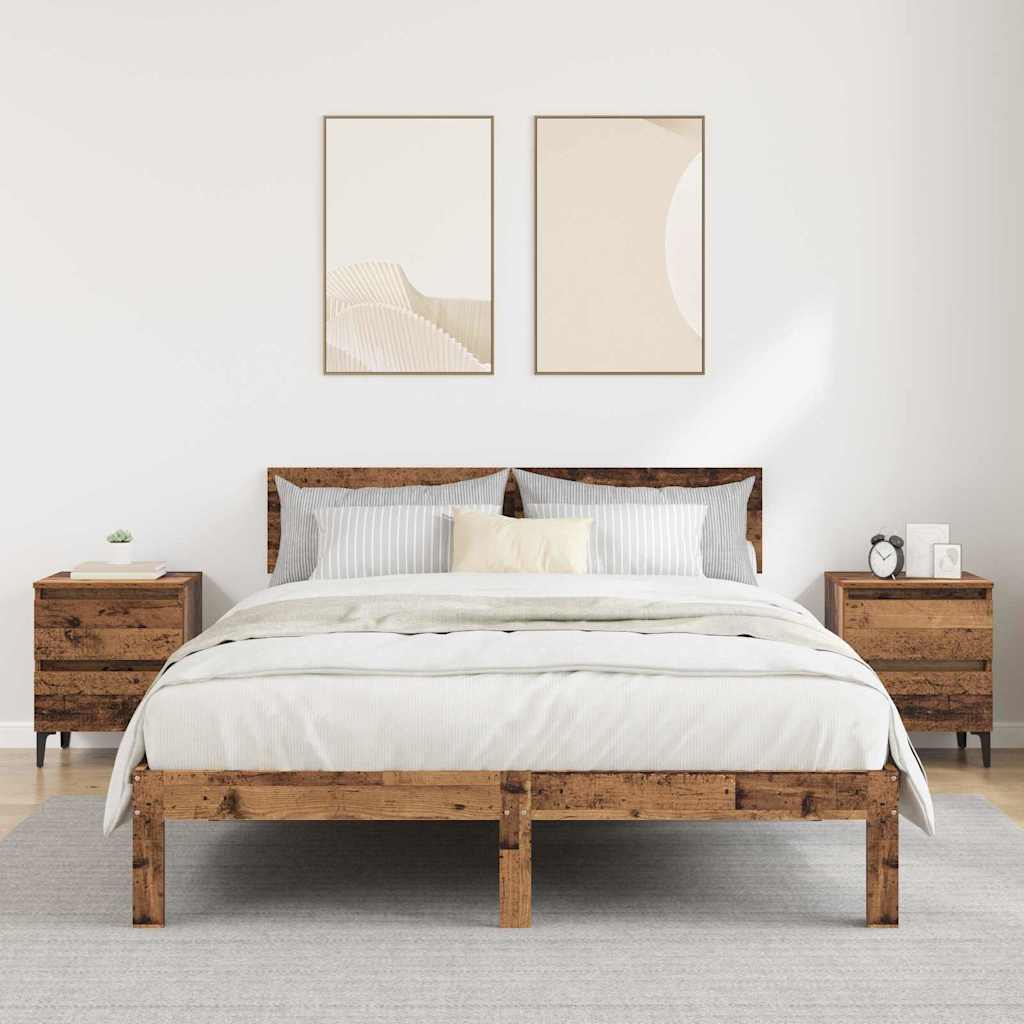 vidaXL Bedside Cabinet 2 pcs Old Wood 40 x 35 x 50 cm Engineered Wood 1