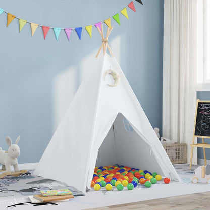 vidaXL Teepee Tent White 120 x 120 x 150 cm Fabric and Plastic 1