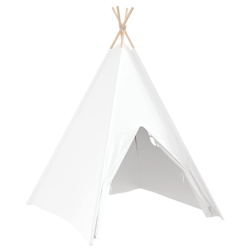 vidaXL Teepee Tent White 120 x 120 x 150 cm Fabric and Plastic 5